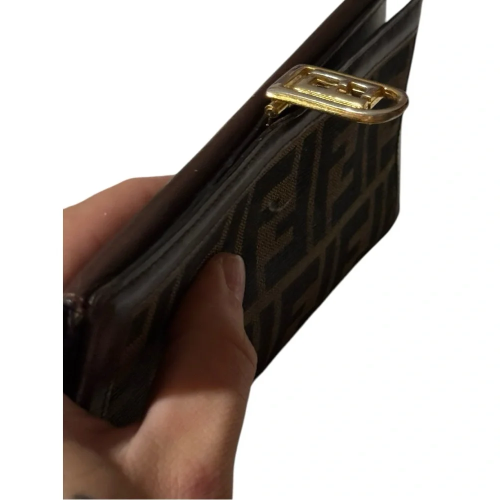 Fendi Vintage Zucca Monogram Canvas & Leather Clutch Wallet - Picture 5 of 15